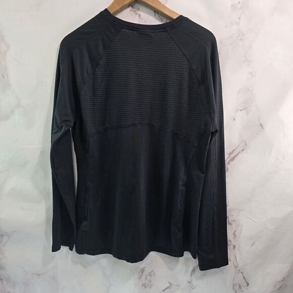 Columbia Shirt Womens Large Black Long Sleeve Tech Running Hiking Mesh Crew - Picture 5 of 13